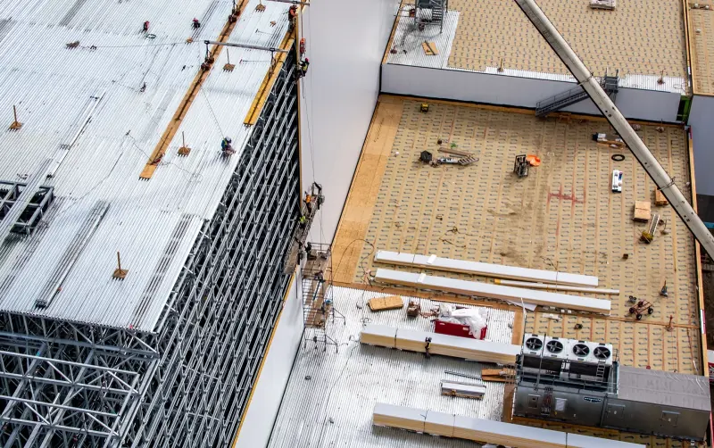 Cavendish Farms high-bay freezer under construction
