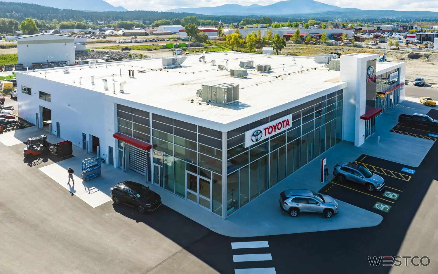 Cranbrook Toyota dealership and service centre from the air